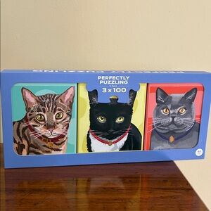 Perfectly Puzzling - 3 Pack Cat 100 Piece Puzzles